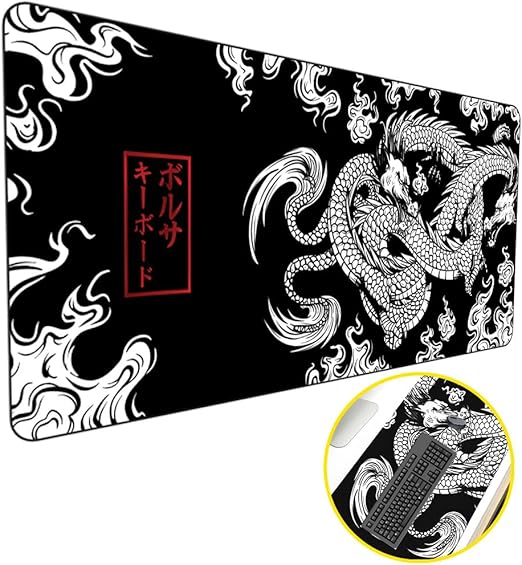 MousePad Gamer Extra Grande Speed Anti Derrapante Profissional Desk Pad Large Wide 90x40 -Dragão Chines