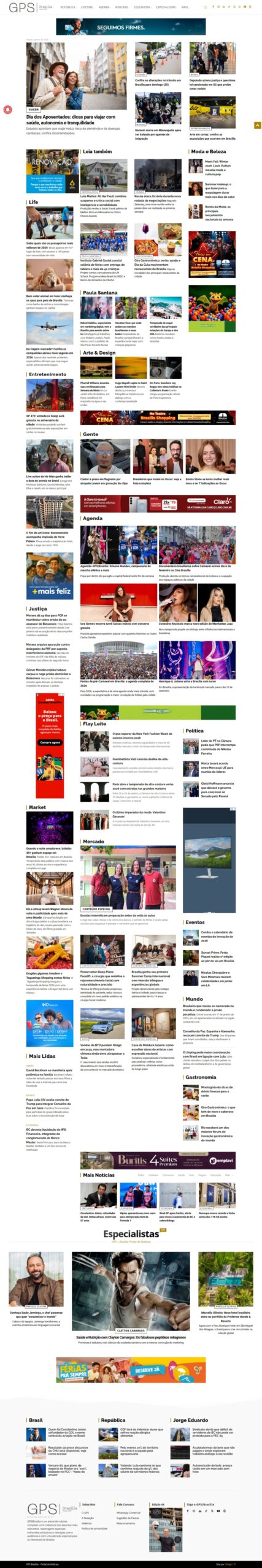 Novo site GPS Brasília Portal de Notícias do DF