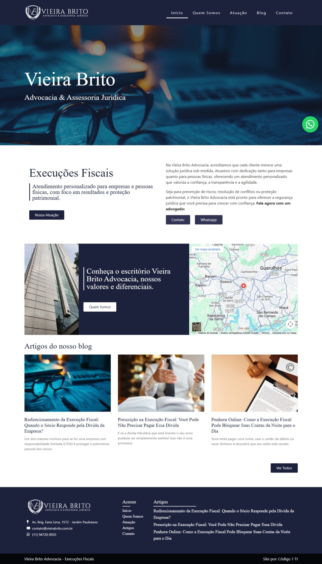 Novo site Vieira Brito Advocacia