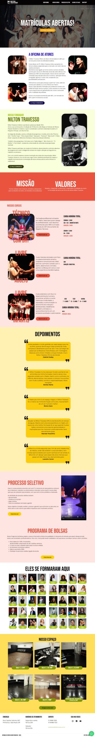 Site Oficina de Atores Nilton Travesso