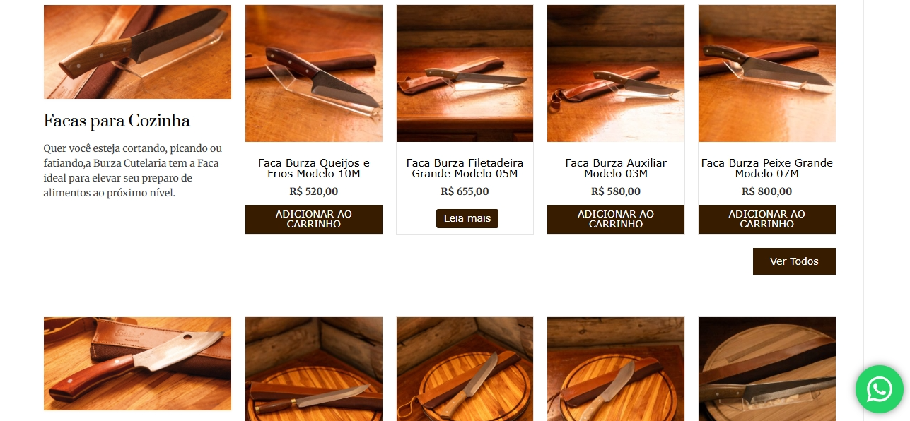 Site Burza Cutelaria - Facas Artesanais