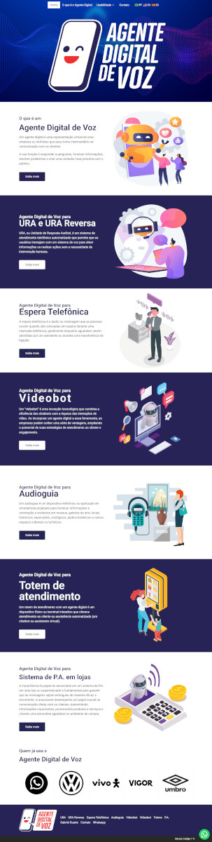 Criação de site Agente Digital da Voz