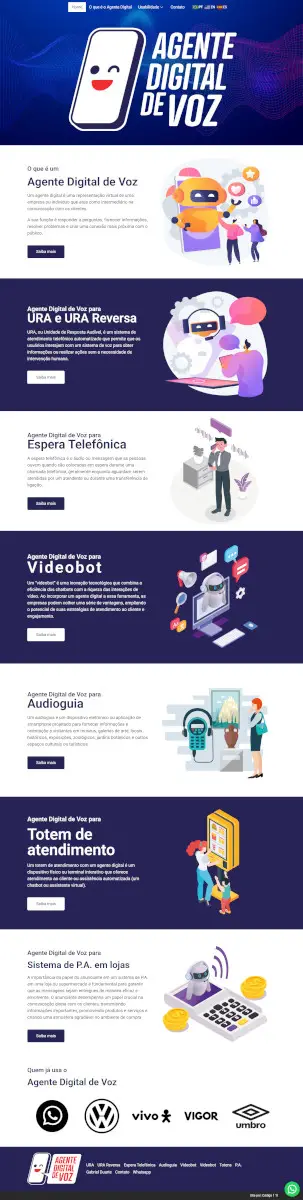 Criação de site Agente Digital da Voz