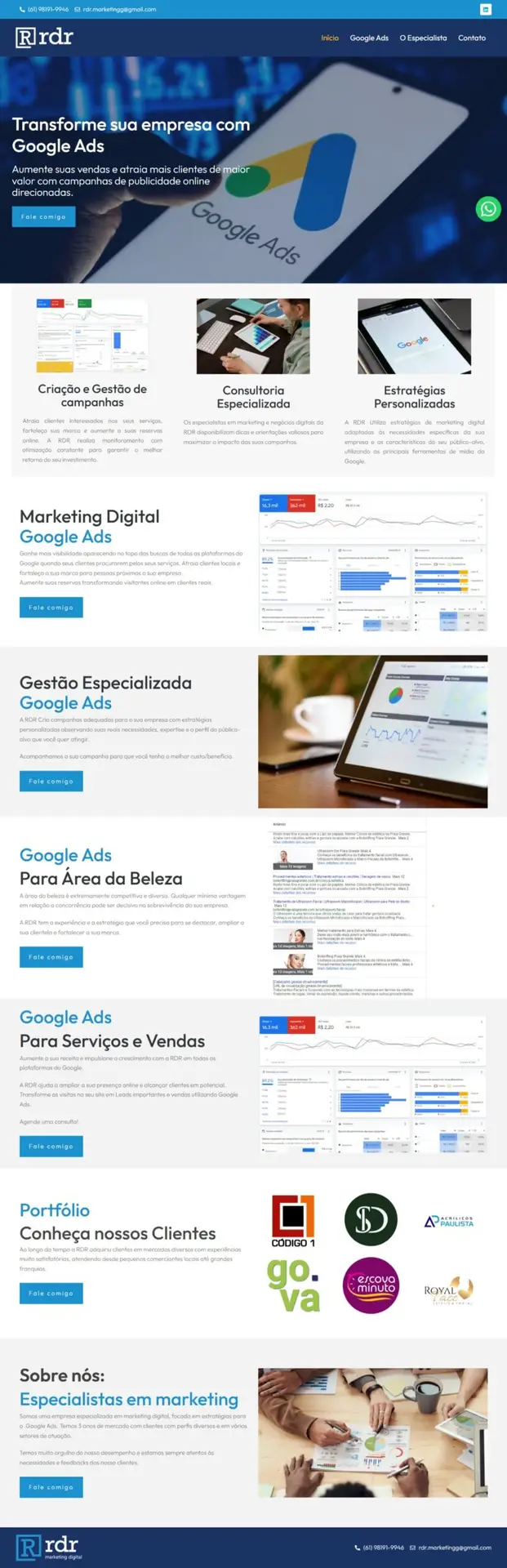 Site RDR Marketing - google ads Brasília