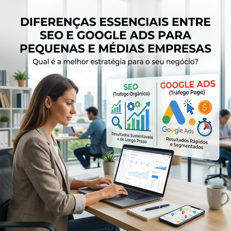 Diferenças essenciais entre SEO e Google Ads para pequenas e médias empresas