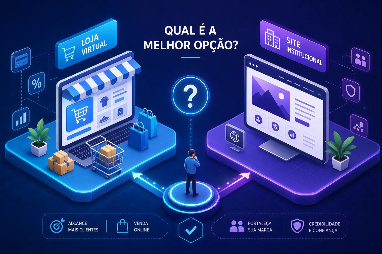 Loja virtual ou site institucional: como escolher a melhor opção para o seu negócio