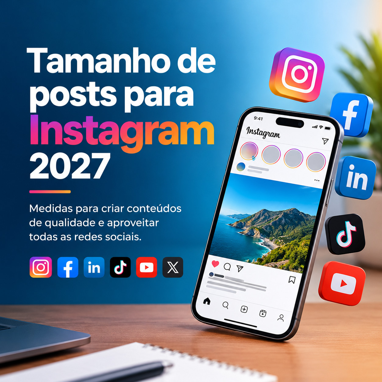 Tamanhos de posts para outras redes sociais em 2027