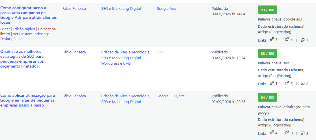 Site profissional com seo otimizado